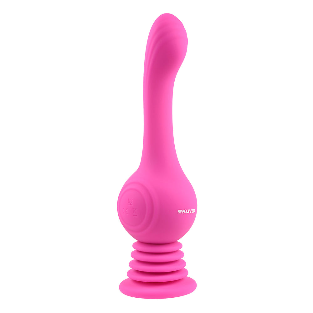 Evolved Gyro Vibe 9.75" Pink - Spinning Ball 3 Speeds Suction Cup USB Waterproof