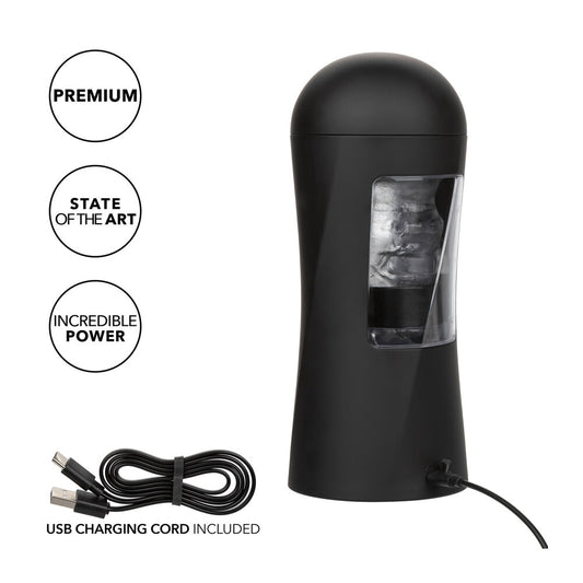 Bionic Power Stroker Masturbator 9.25" Clear - 7 Thrusting Functions USB Rechargeable