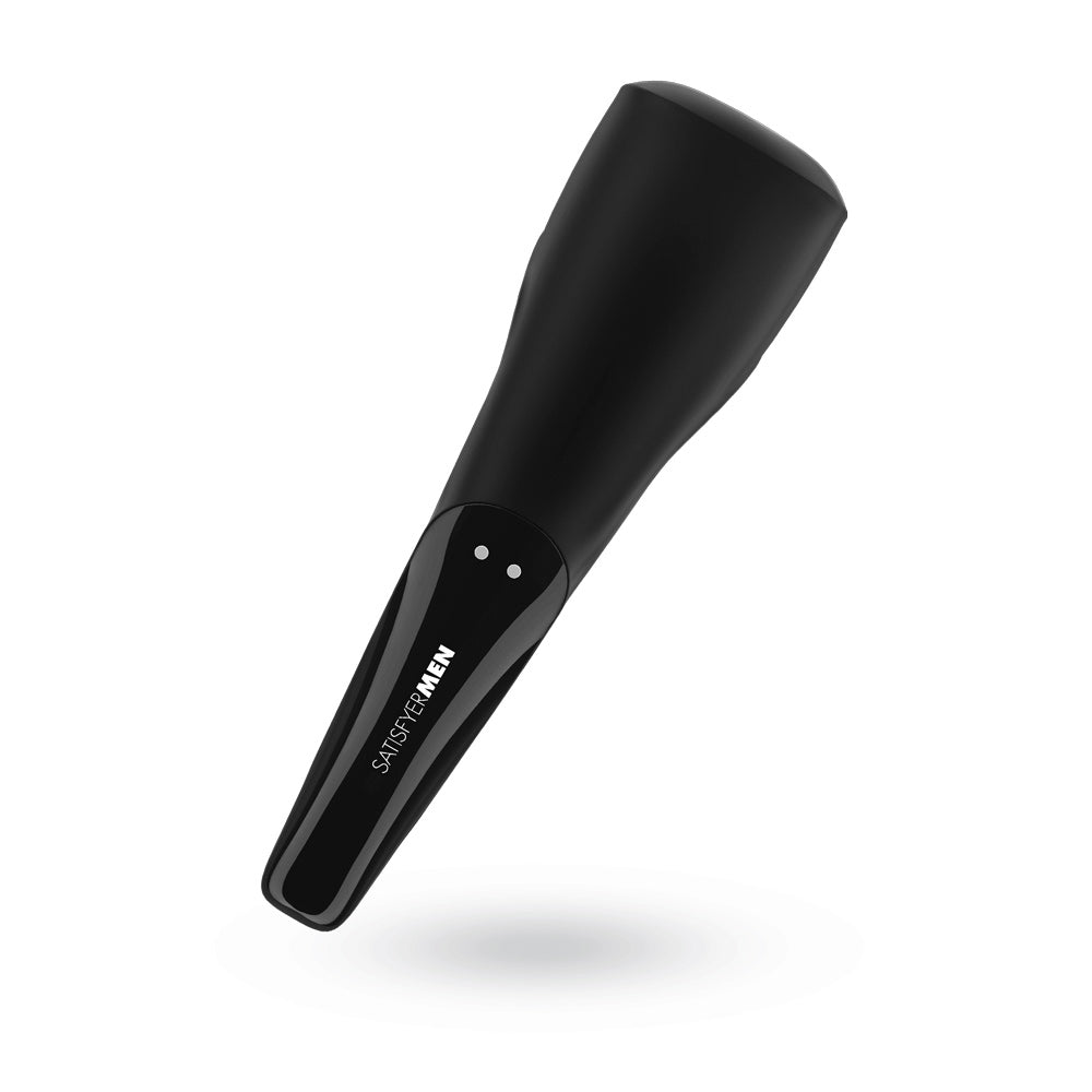 Satisfyer Men Wand Masturbator 8" Black - 35 Vibrations Waterproof USB Rechargeable