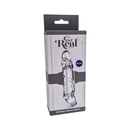 ToyJoy Get Real Extension Sleeve Medium 6.25" Clear - Soft Stretchy TPE Perfect Fit