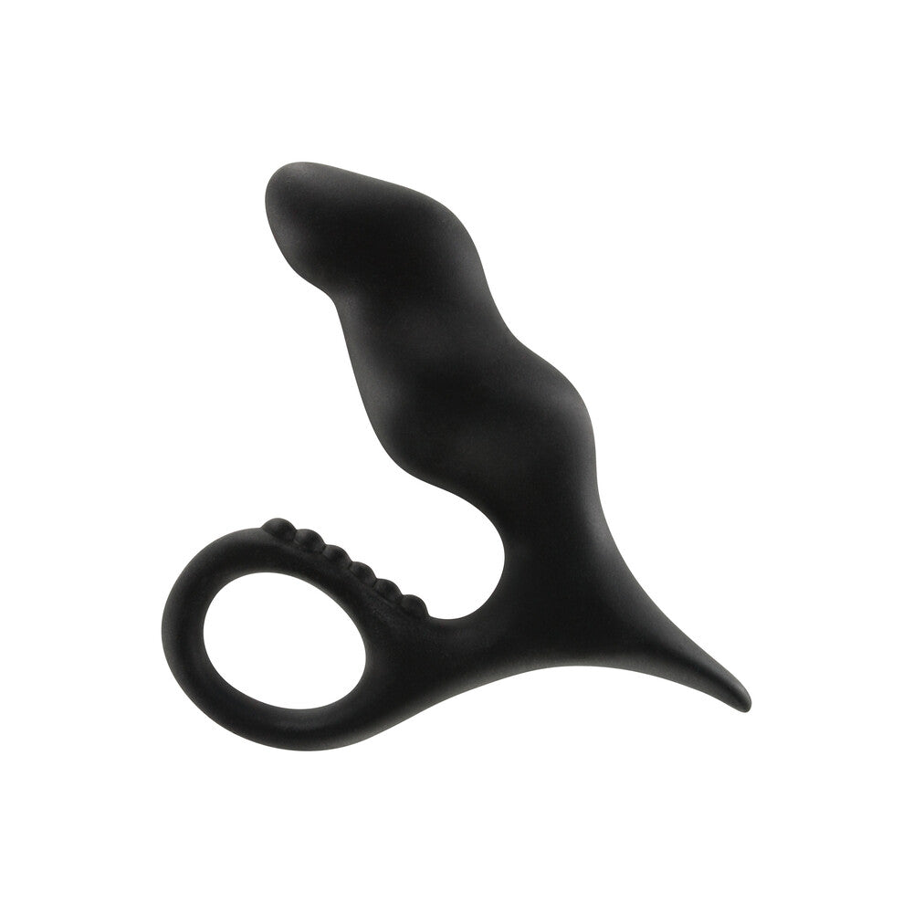 ToyJoy Anal Play Bum Buster Prostate Massager 4.5" Black - Silicone Retrieval Loop P-Spot Perineum