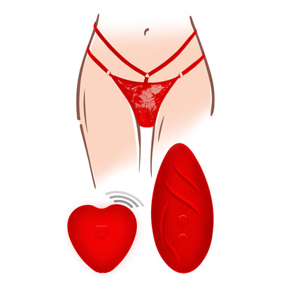 ToyJoy Divine Panty Vibe Red - Lace Panty 4 Modes 3 Speeds USB Heart Remote Silent