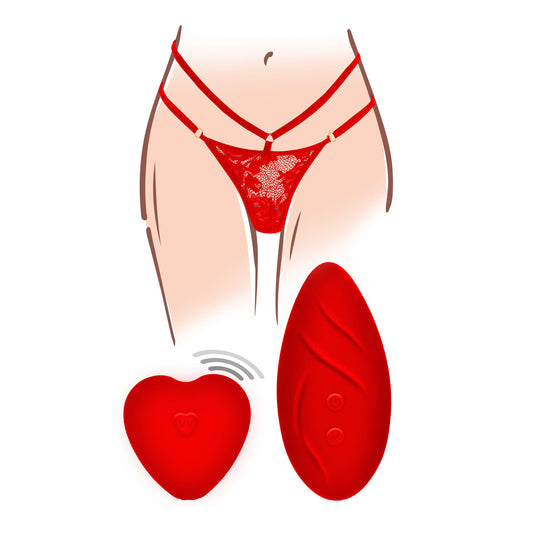 ToyJoy Divine Panty Vibe Red - Lace Panty 4 Modes 3 Speeds USB Heart Remote Silent