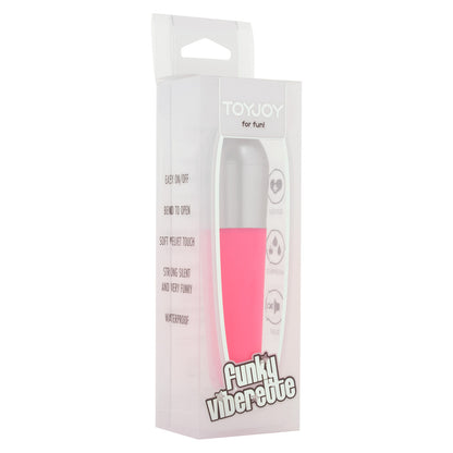 ToyJoy Funky Viberette Mini Vibrator Pink 4" - Soft Velvet Touch Portable 1xAA Discreet