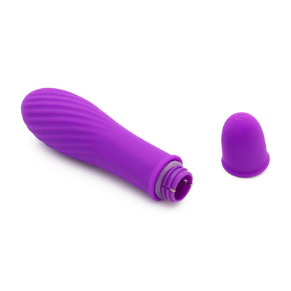 ToyJoy SeXentials Ecstasy Mini Vibe 4.9" Purple - 3 Speeds 7 Pulsations Ribbed Tip Silicone