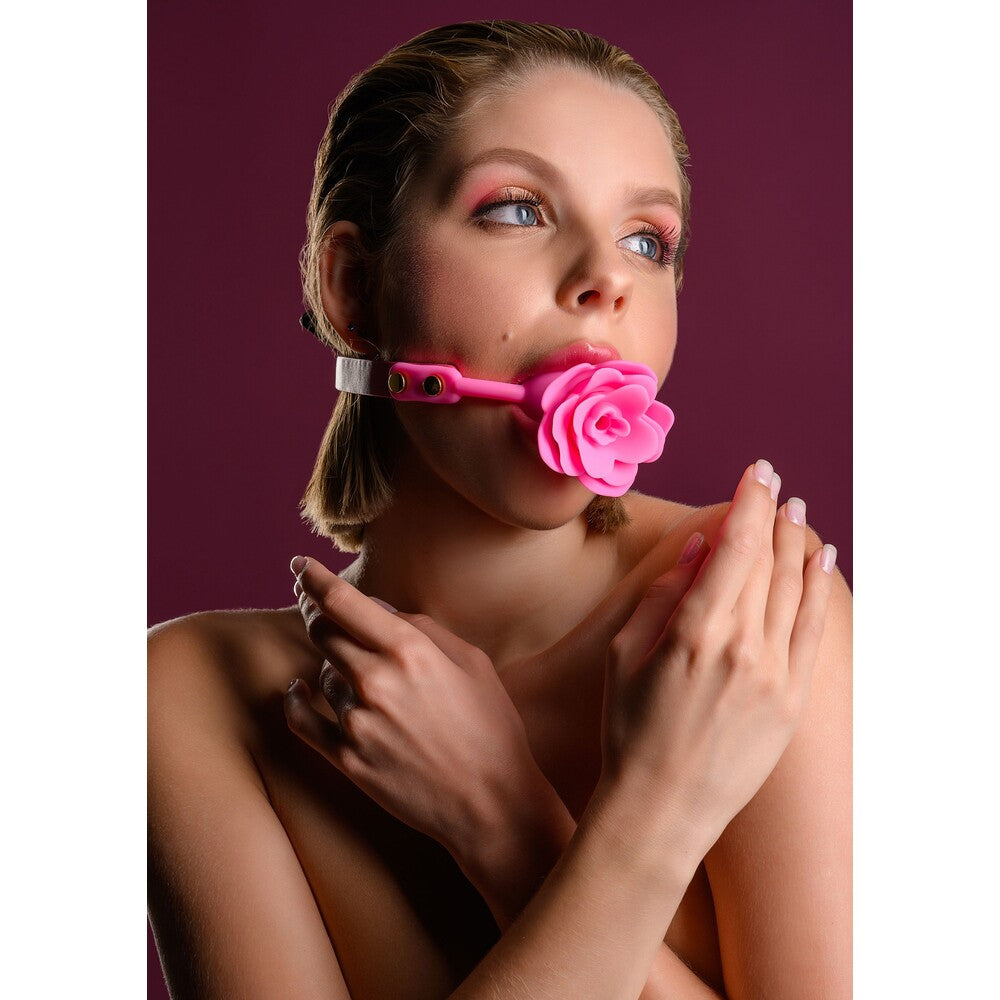 Taboom Malibu Rose Ball Gag Pink - Adjustable Strap Silicone Mouth Restraint
