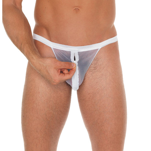 Rimba White Mesh Pouch G-String - Pure Breathable Minimal Men's Underwear