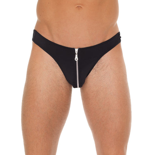 Rimba Black G-String with Zipper Pouch - Functional Minimal Men's Underwear