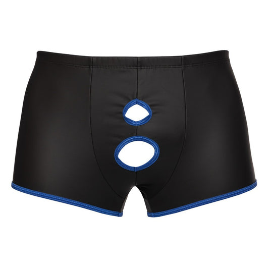 Svenjoyment Black Matte Open Pants with Blue Accents - Provocative Access Men's Underwear