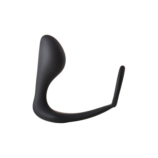 Fantasstic Anal Plug with Cockring 4.5" Black - Prostate Massaging