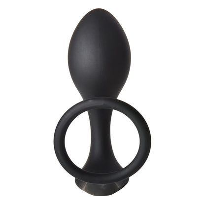 Fantasstic Anal Plug with Cockring 4.5" Black - Prostate Massaging
