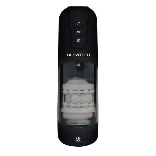 Blowtech Auto Stroker Machine White - 7 Thrusting 3 Vibration USB LED Removable Sleeve Lifelike