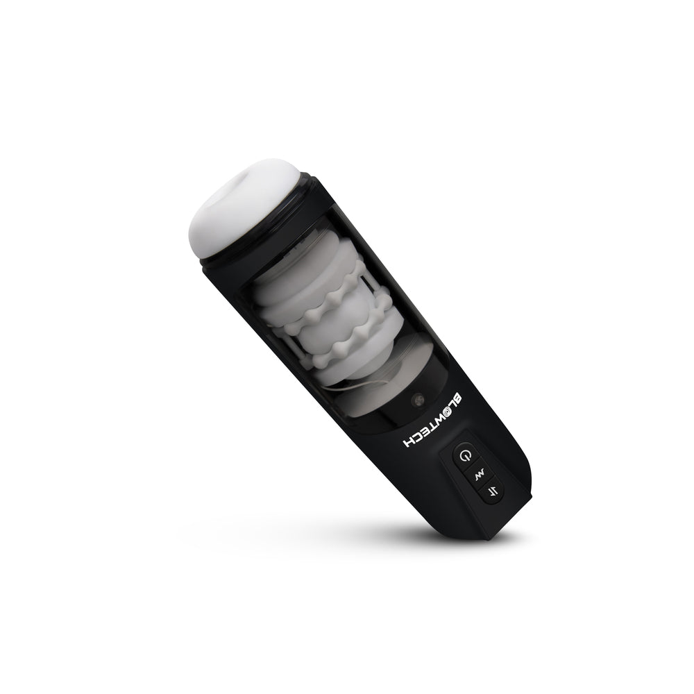 Blowtech Auto Stroker Machine White - 7 Thrusting 3 Vibration USB LED Removable Sleeve Lifelike