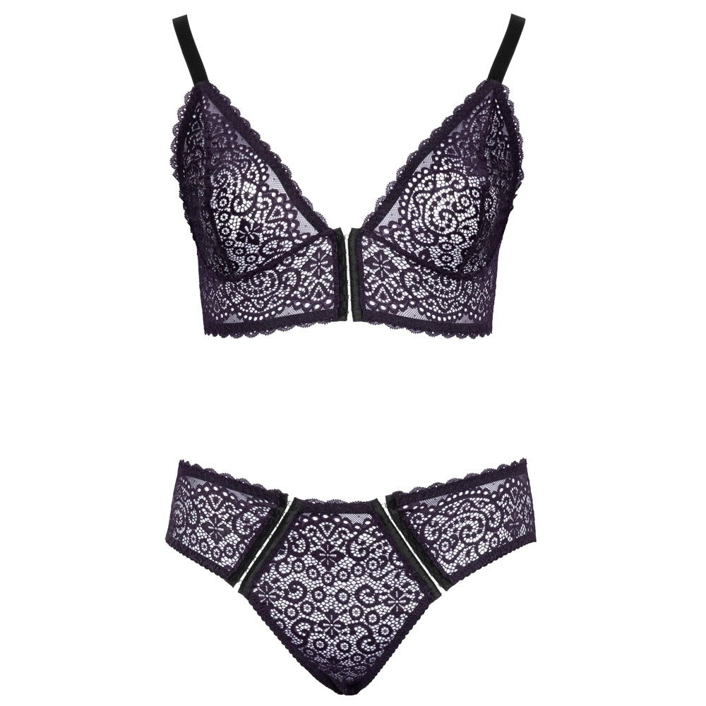 Purple Lace Bralette and Briefs Set - Curvy Crown