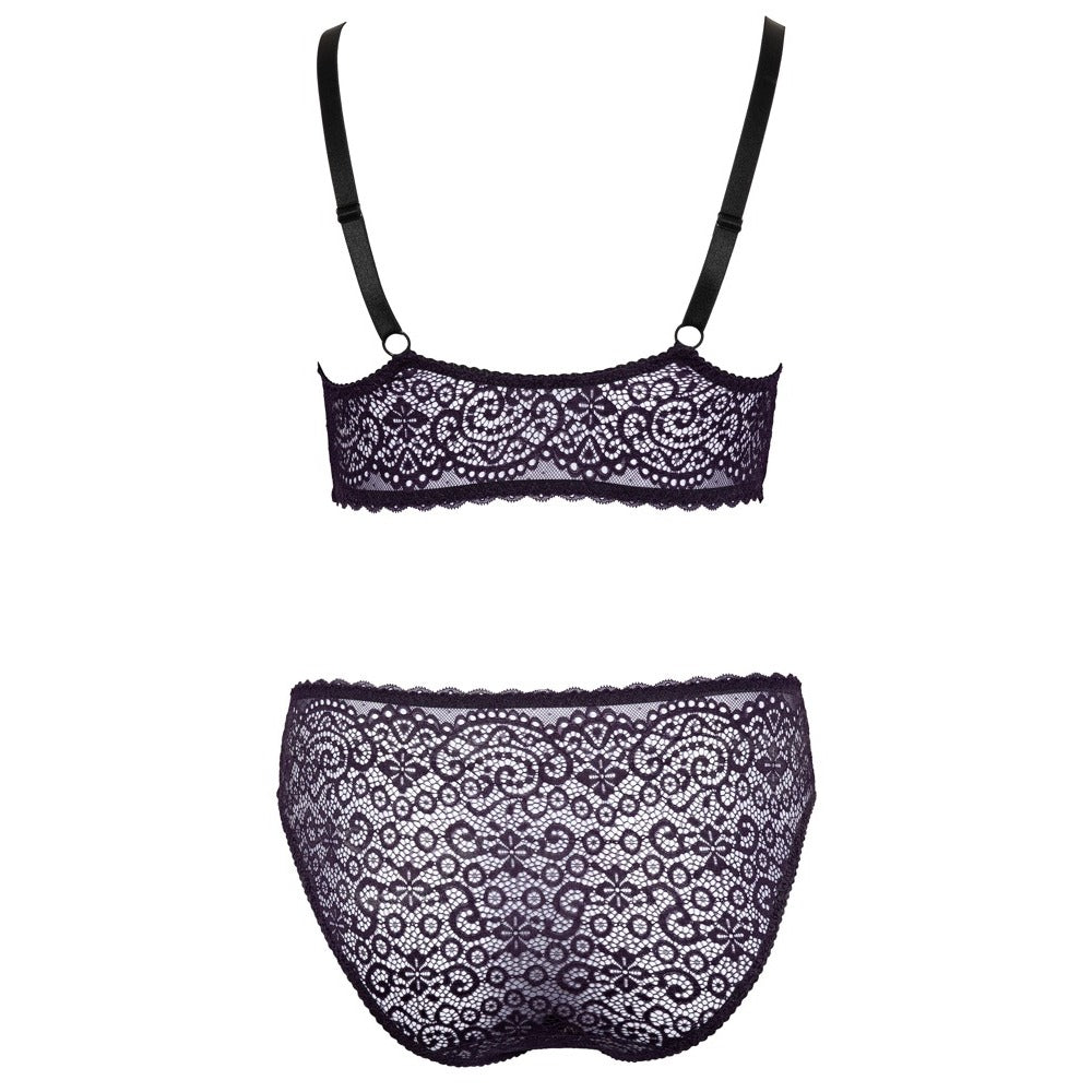 Purple Lace Bralette and Briefs Set - Curvy Crown
