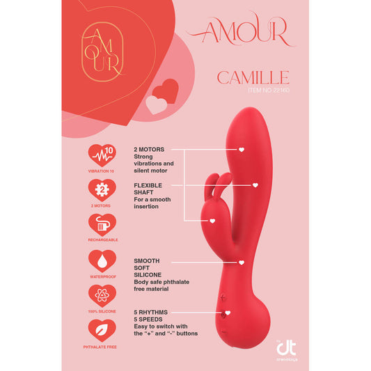 Amour Camille - Rabbit Vibrator with Dual Stimulation USB Rechargeable