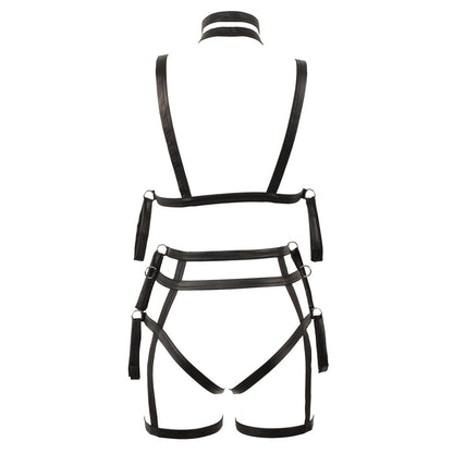 Black Matte Look 2-Piece Bondage Set with Velcro Cuffs - Soft Restraint