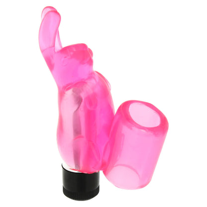 Silicone Rabbit Finger Sleeve Vibe Pink - Removable Bullet Waterproof Battery