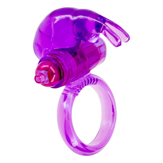 Rabbit Ultra Soft Vibrating Cock Ring Purple - Tickling Bunny Clitoral Stimulator