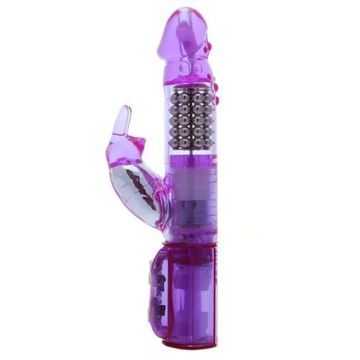 Eclipse Ultra 7 Rabbitronic Vibrator 6.5" - Rotating Beads Purple Bunny
