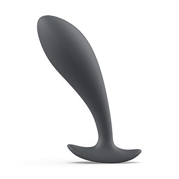 bswish Bfilled Basic Slate Prostate Massager 4.25" Black - 100% Silicone Waterproof Motorless P-Spot