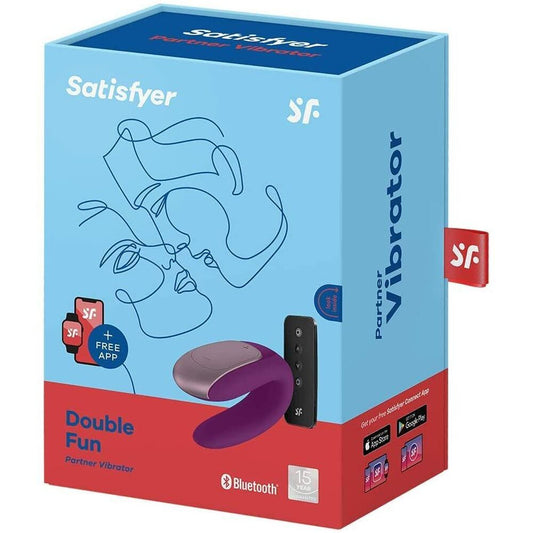 Satisfyer Partner Double Fun - 3.9" Couples Vibrator APP Enabled Purple