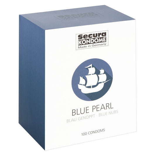 Secura Blue Pearl Condoms 100 Pack - Abundant Stimulation Devotion