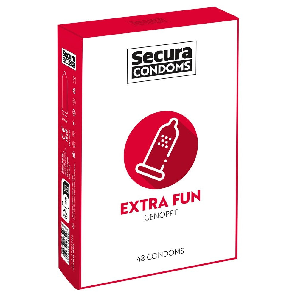 Secura Extra Fun Ribbed Condoms 48 Pack - Textured Protection Devotion