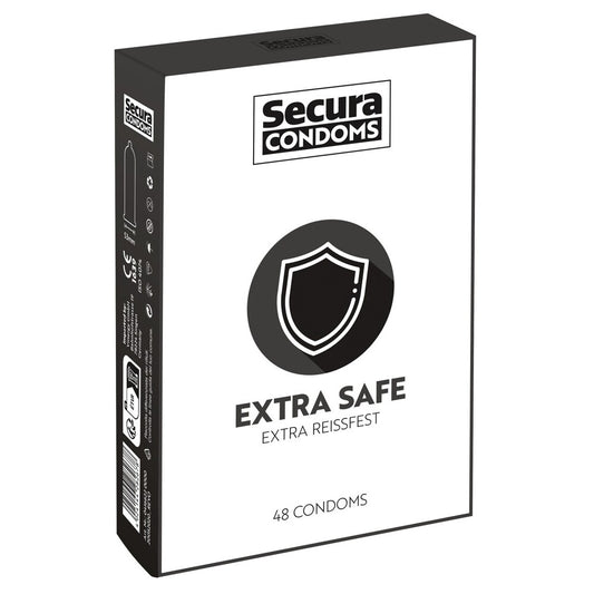 Secura Extra Safe Condoms 48 Pack - Extra Strong Protection Devotion