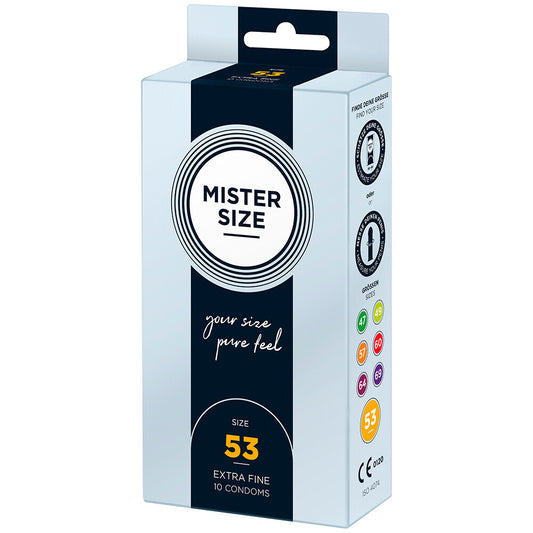 Mister Size 53mm Your Size Pure Feel Condoms 10 Pack - Standard Fit Devotion