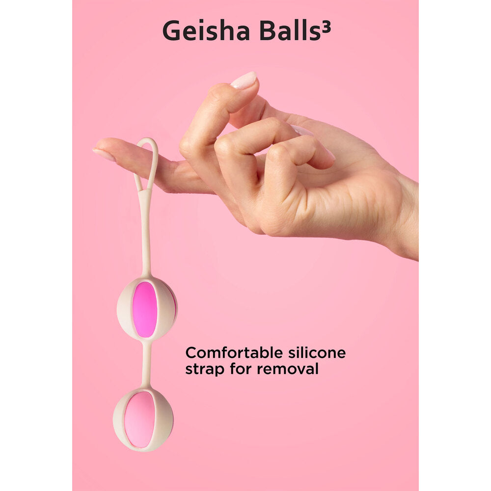 G Vibe Geisha Balls3 Pink - 5 Weighted Balls Silicone Strap Kegel Exercise Weight Combinations