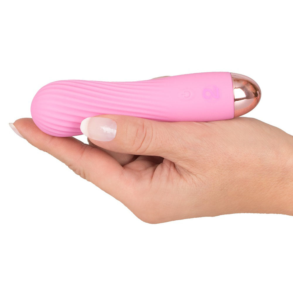 Cuties Silk Touch Rechargeable Mini Vibrator Pink 5" - 7 Modes USB Waterproof Silicone