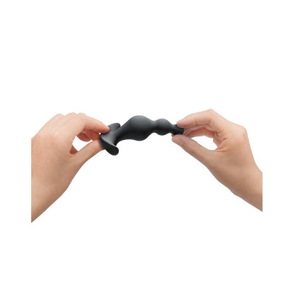 Dorcel Training Anal Beads Small 3.93" Black - 100% Silicone Waterproof Flexible Beginners