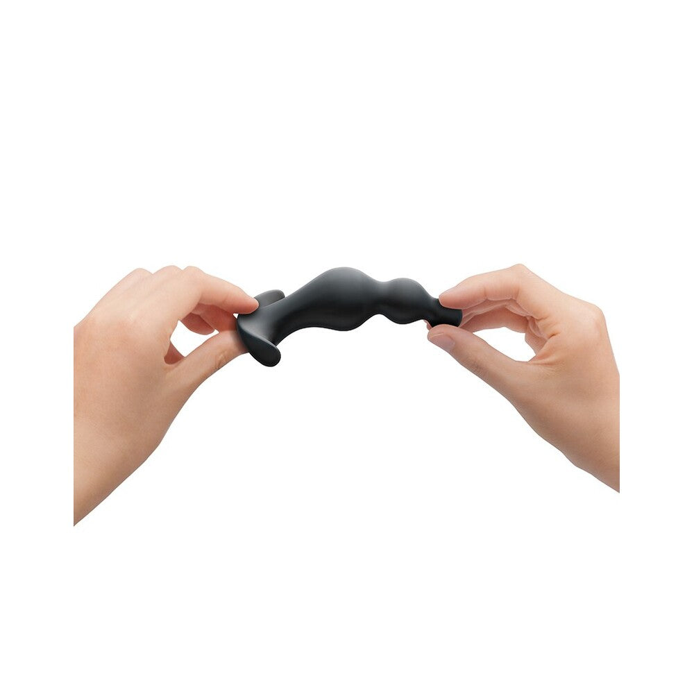 Dorcel Training Anal Beads Medium 4.52" Black - 100% Silicone Waterproof Flexible Experienced