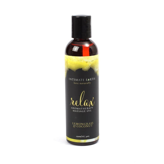 Intimate Earth Lemongrass & Coconut Massage Oil 120ml - Organic Muscle Soothing