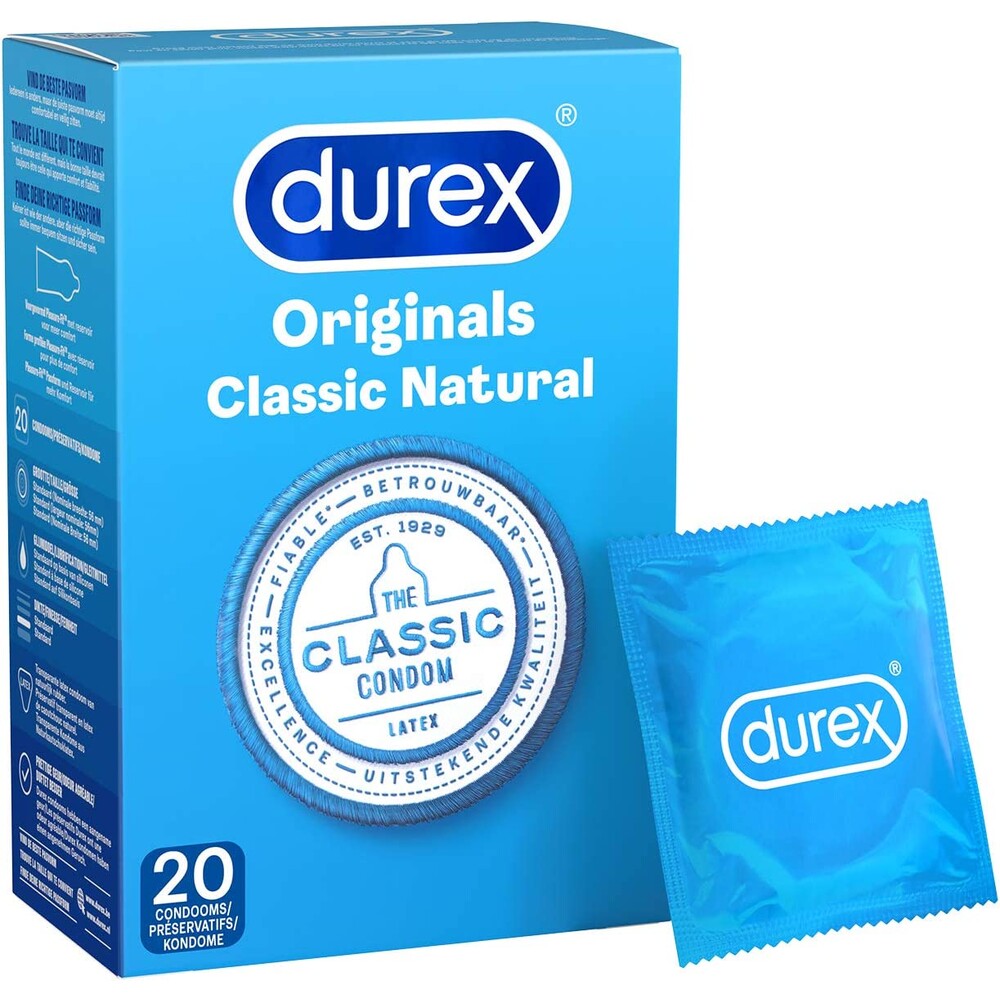 Durex Originals Classic Natural Condoms 20 Pack - Abundant Tradition Devotion