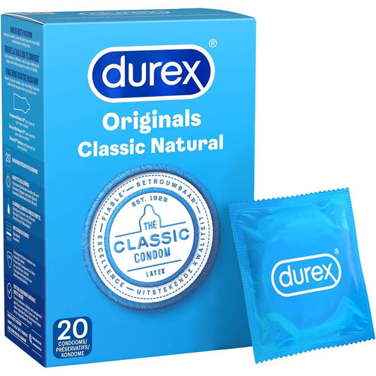 Durex Originals Classic Natural Condoms 20 Pack - Abundant Tradition Devotion