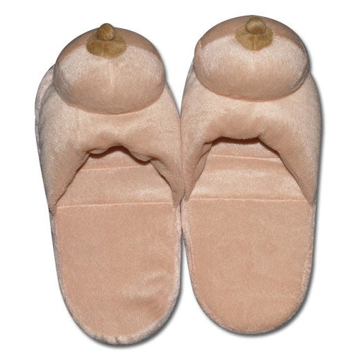 Boob Slippers - Playful Novelty Footwear UK 9.5 (EU 44)