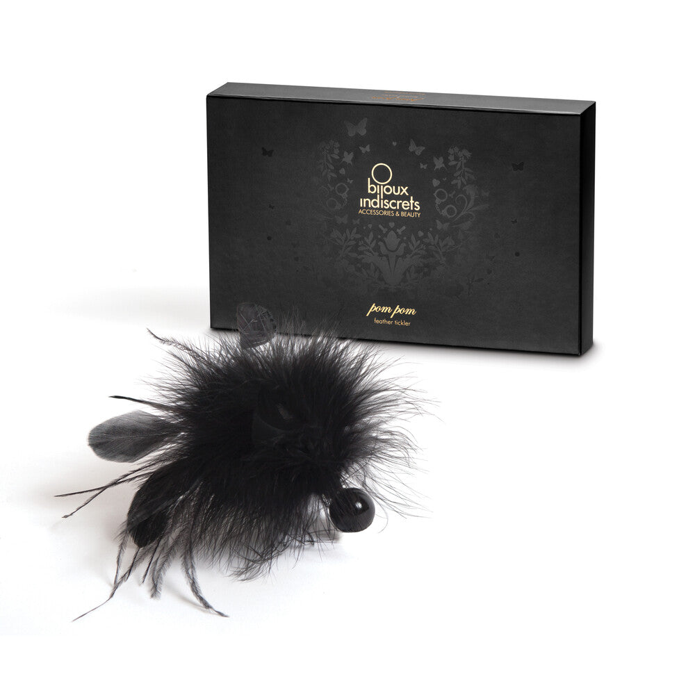 Bijoux Indiscrets Pom Pom Feather Tickler Black - Soft Marabu Feathers Sensual