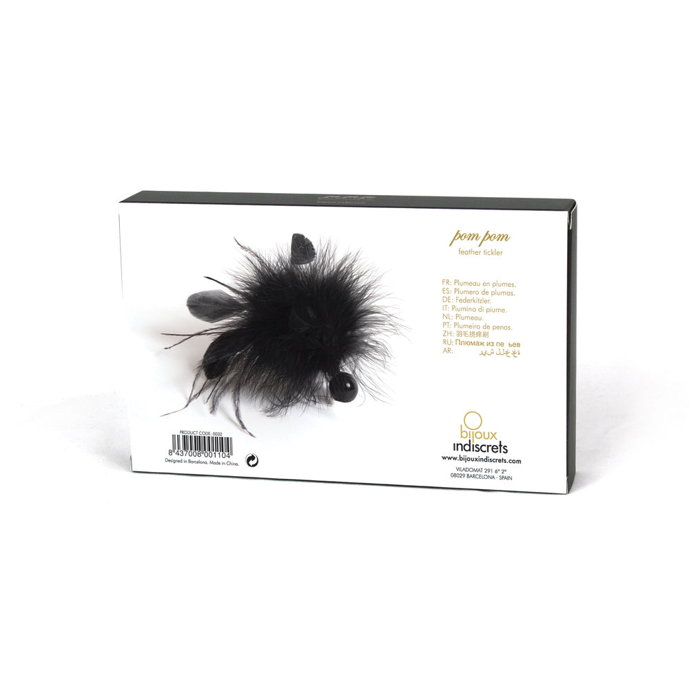 Bijoux Indiscrets Pom Pom Feather Tickler Black - Soft Marabu Feathers Sensual