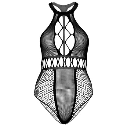Black Seamless Multi Net Bodysuit UK 14-18 - Curvy Seamless