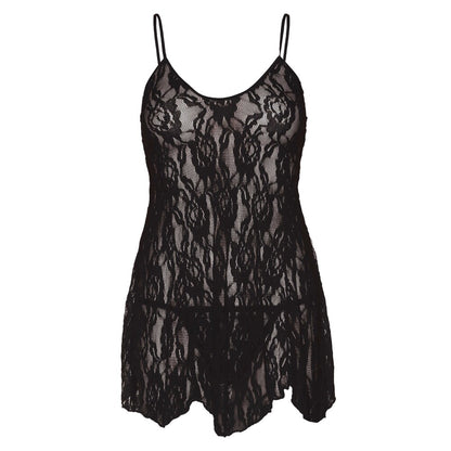 Black Rose Lace Flair Chemise UK 14-18 - Curvy Midnight Rose