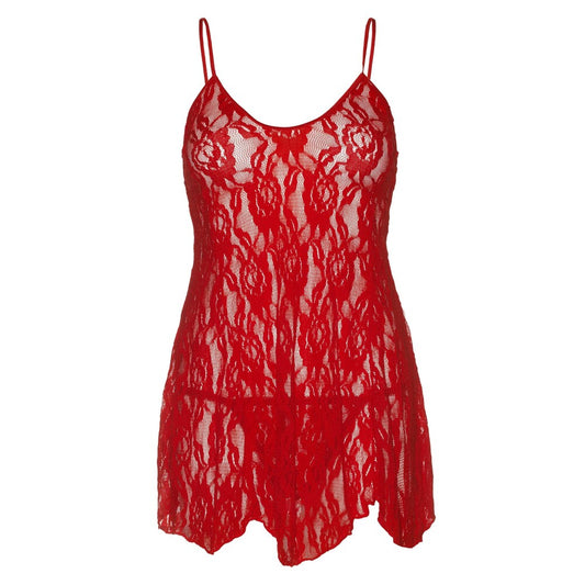 Red Rose Lace Flair Chemise UK 14-18 - Curvy Rose