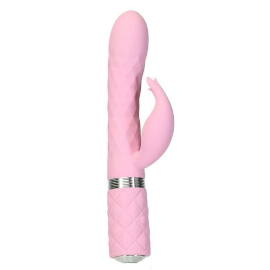 Pillow Talk Lively Rabbit Vibrator 9.4" - Rotating Pink Swarovski Crystal Bunny