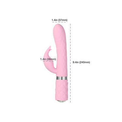 Pillow Talk Lively Rabbit Vibrator 9.4" - Rotating Pink Swarovski Crystal Bunny