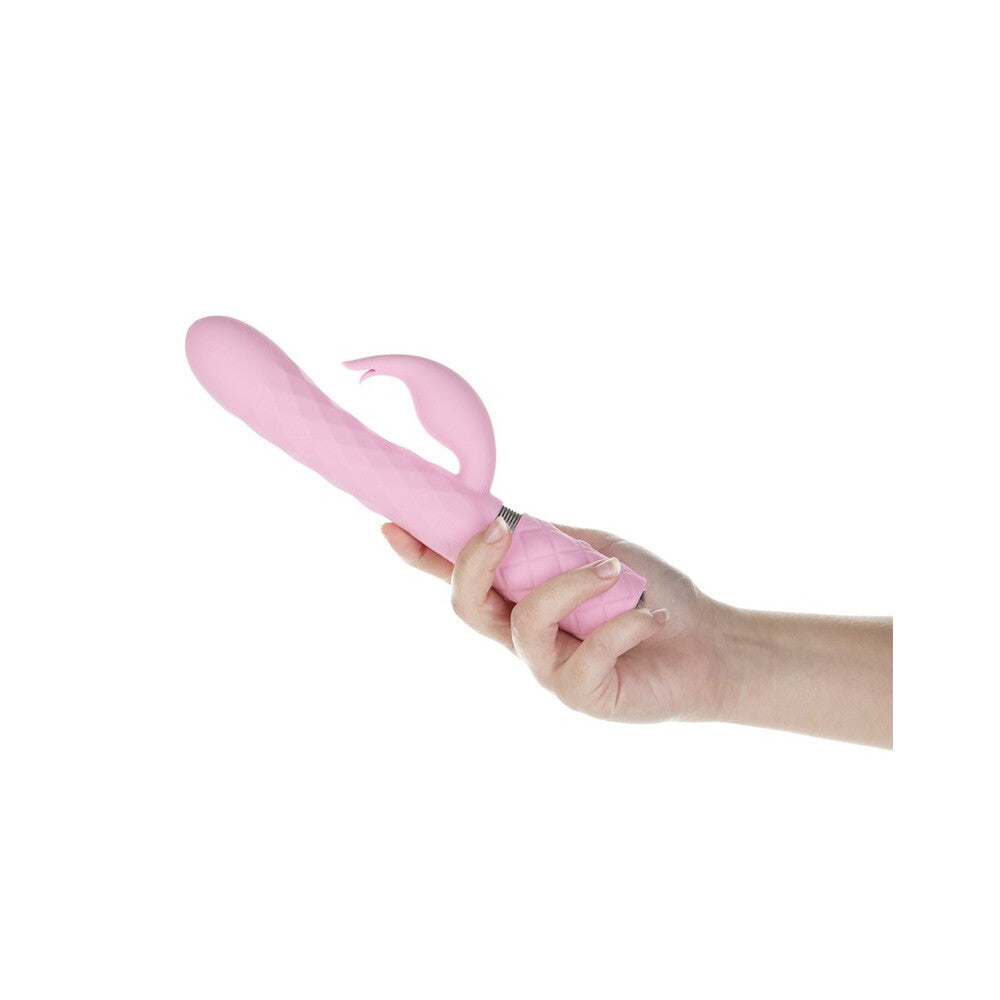Pillow Talk Lively Rabbit Vibrator 9.4" - Rotating Pink Swarovski Crystal Bunny