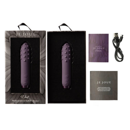 Je Joue Duet Multi Surfaced Bullet 4.5" Purple - 5 Speeds 7 Patterns Waterproof Vegan