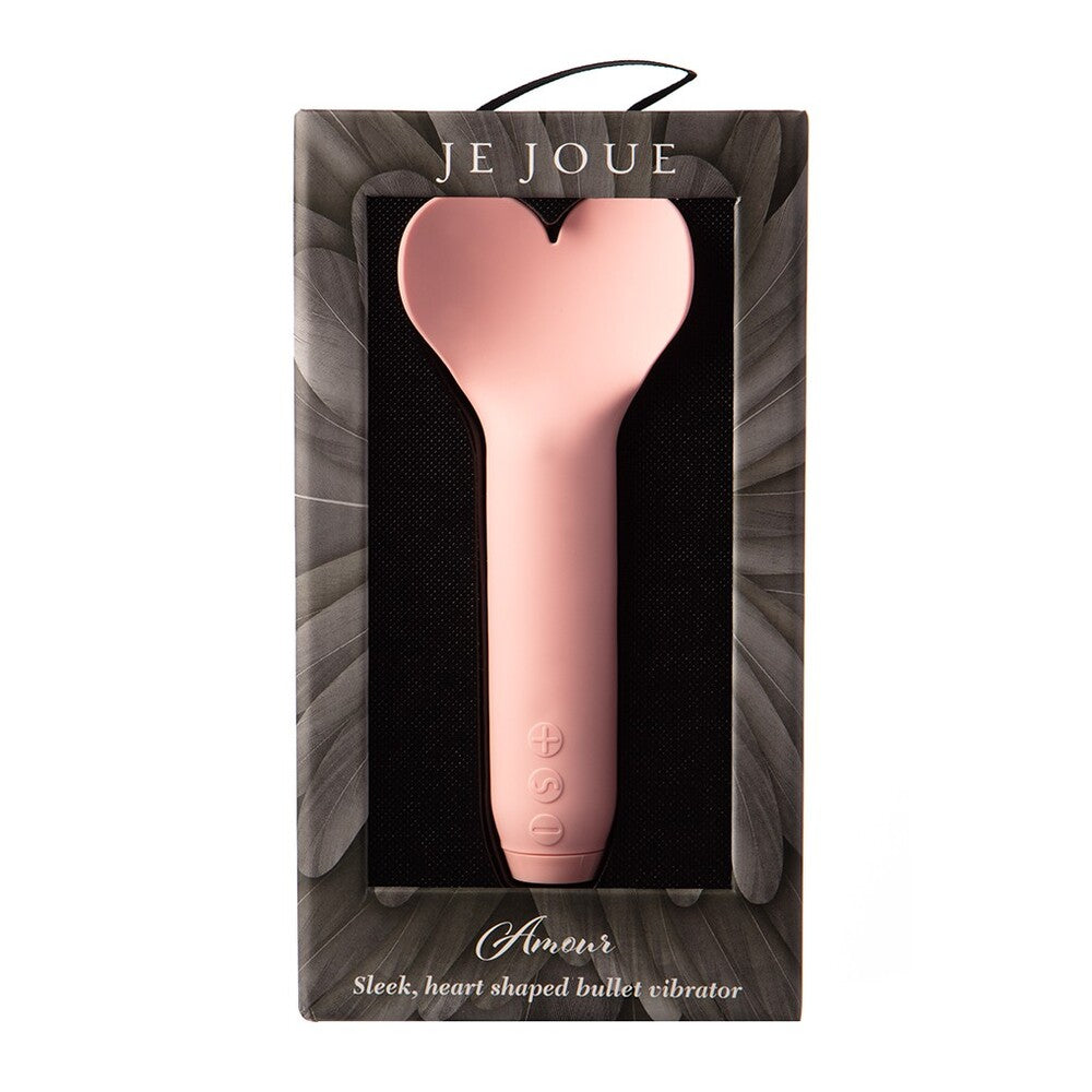 Je Joue Amour Bullet Vibrator 5.5" Pink - Heart Tip 5 Speeds 7 Patterns Vegan