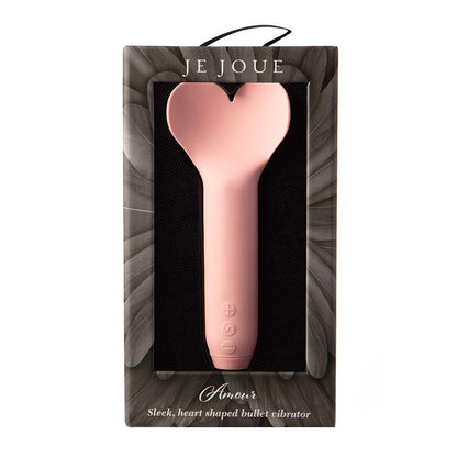 Je Joue Amour Bullet Vibrator 5.5" Pink - Heart Tip 5 Speeds 7 Patterns Vegan