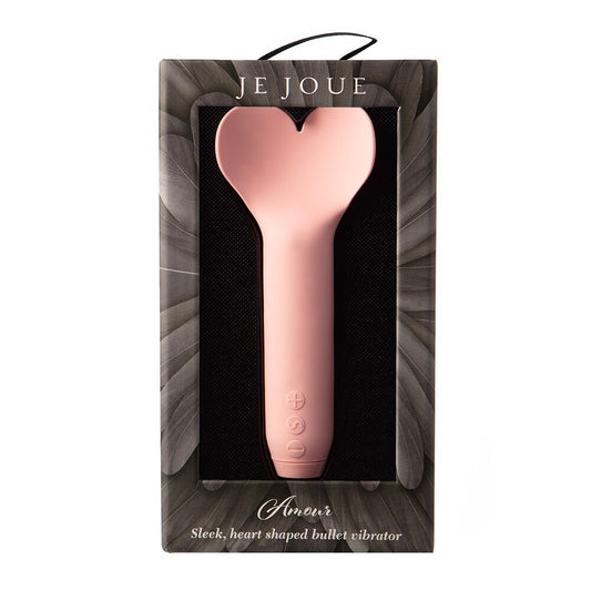 Je Joue Amour Bullet Vibrator 5.5" Pink - Heart Tip 5 Speeds 7 Patterns Vegan
